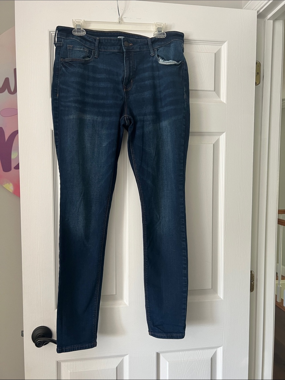 Old Navy Dark Blue Rockstar Super Skinny Jeans Size 14 tall long